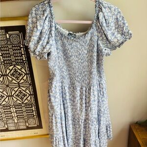 ARULA Light Blue Floral Mini Dress